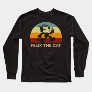 Retro Sunset - Felix The Cat Walk Long Sleeve T-Shirt
